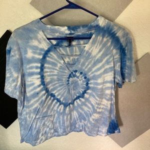 blue tie dye crop top